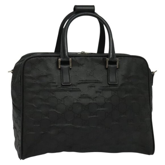 GUCCI GG Canvas Boston Bag Black Silver - Picture 1 of 14
